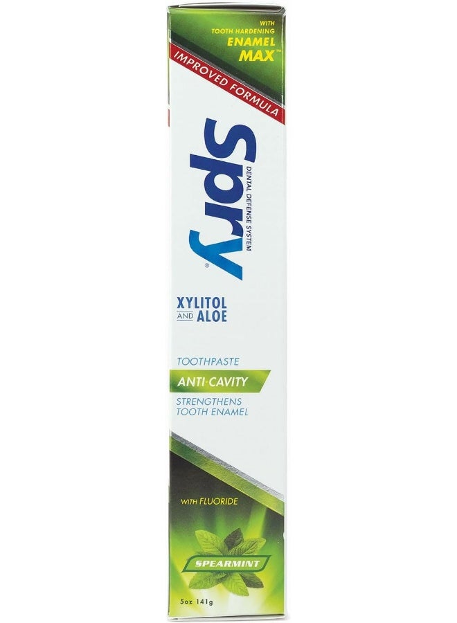 Spry Xylitol Toothpaste with Fluoride, Natural Spearmint, Anti-Cavity, 5 oz - Image 3